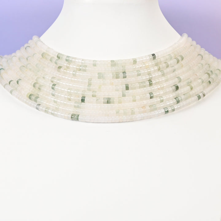 Tianshan Jade Smooth Heishi Disc Beads: Jewelry Making Supply, 15.5 Inch Strand