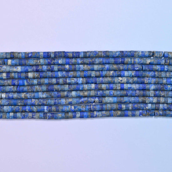 Matte Lapis Lazuli Heishi Disc Beads: Jewelry Making Supply, 15 Inch Strand