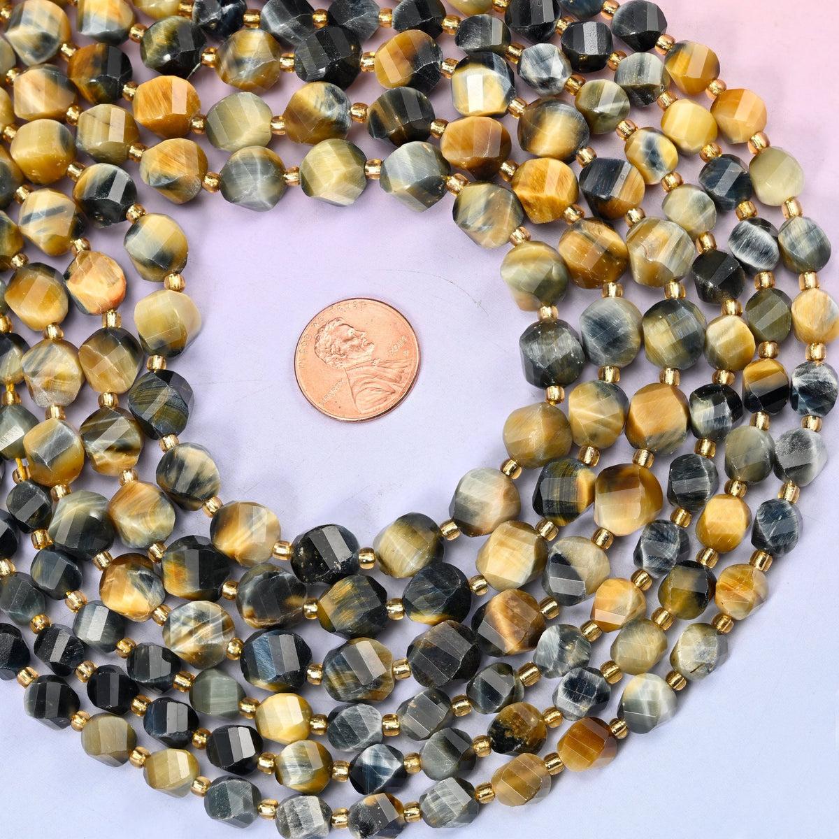 Dream Tiger Eye beads, sold per 15 inch strand