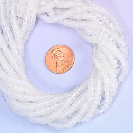 Clear Quartz Smooth Heishi Disc Beads: Jewelry Making Supply, 15.5 Inch Strand