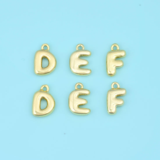 Alphabet letter cut brass, 18k gold filled — lead free and nickel free beads
