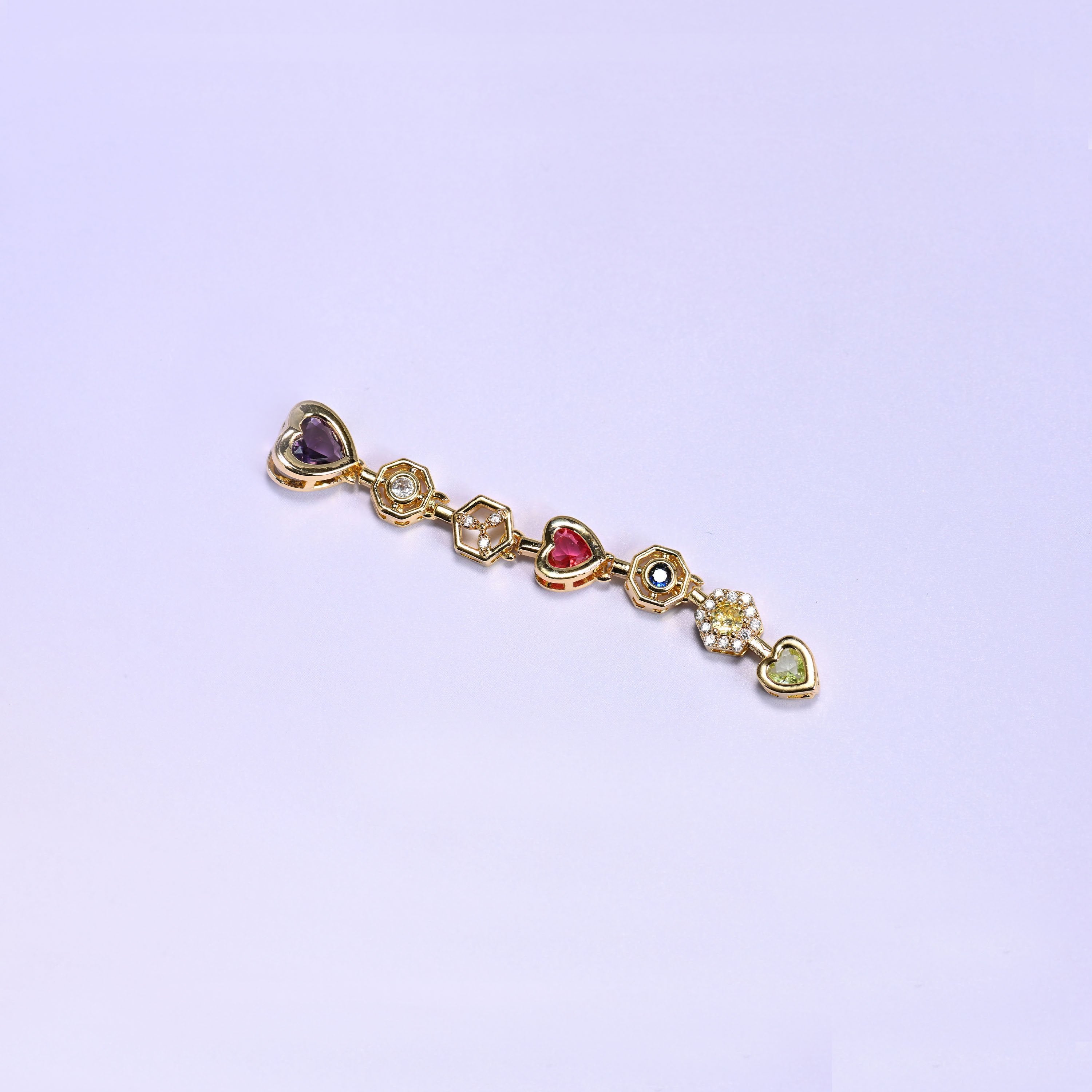 Purple Heart Multicolor Zircon Pendants