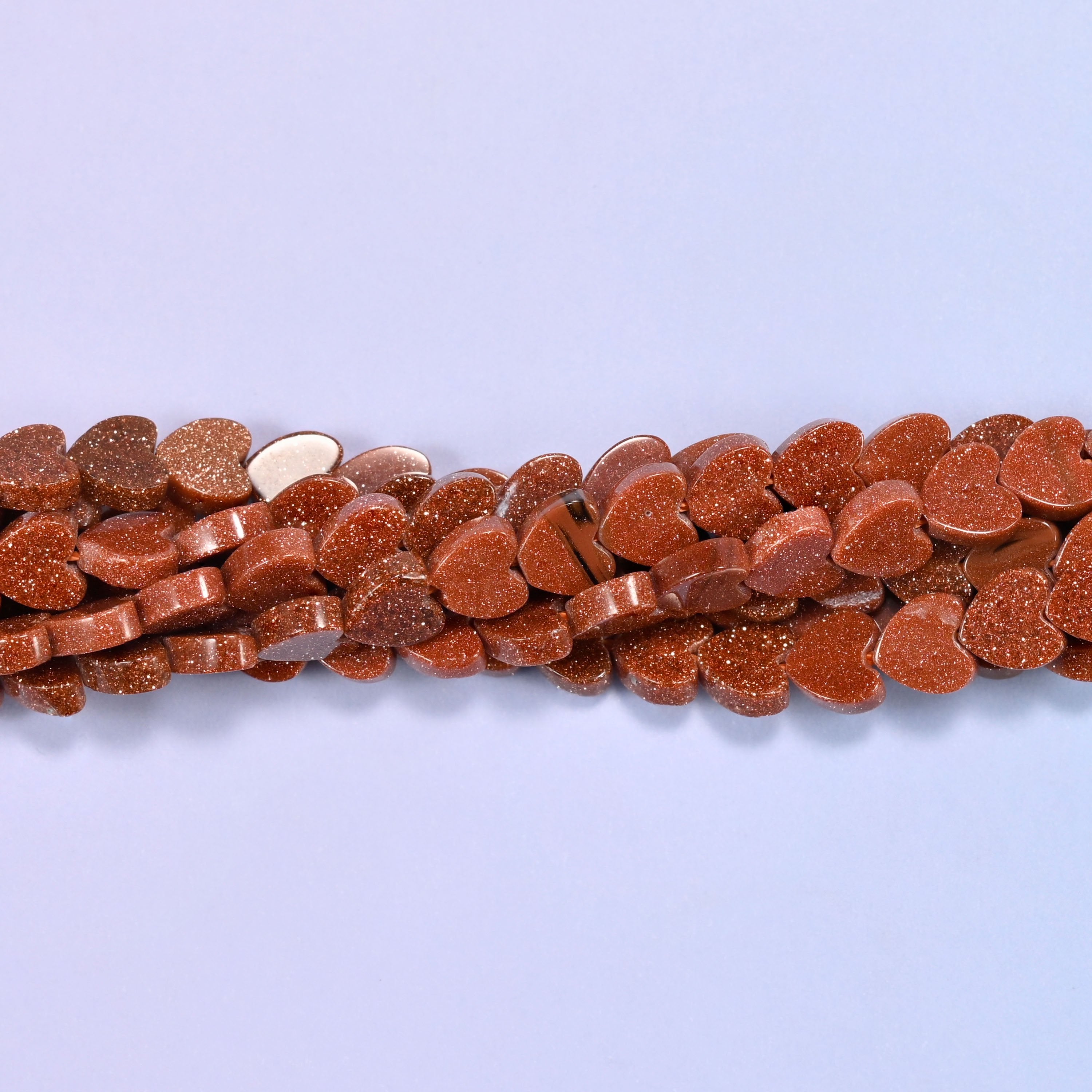 Gold Sandstone Flat Heart Beads: Size 6mm, Jewelry Making, 15 Inch Strand