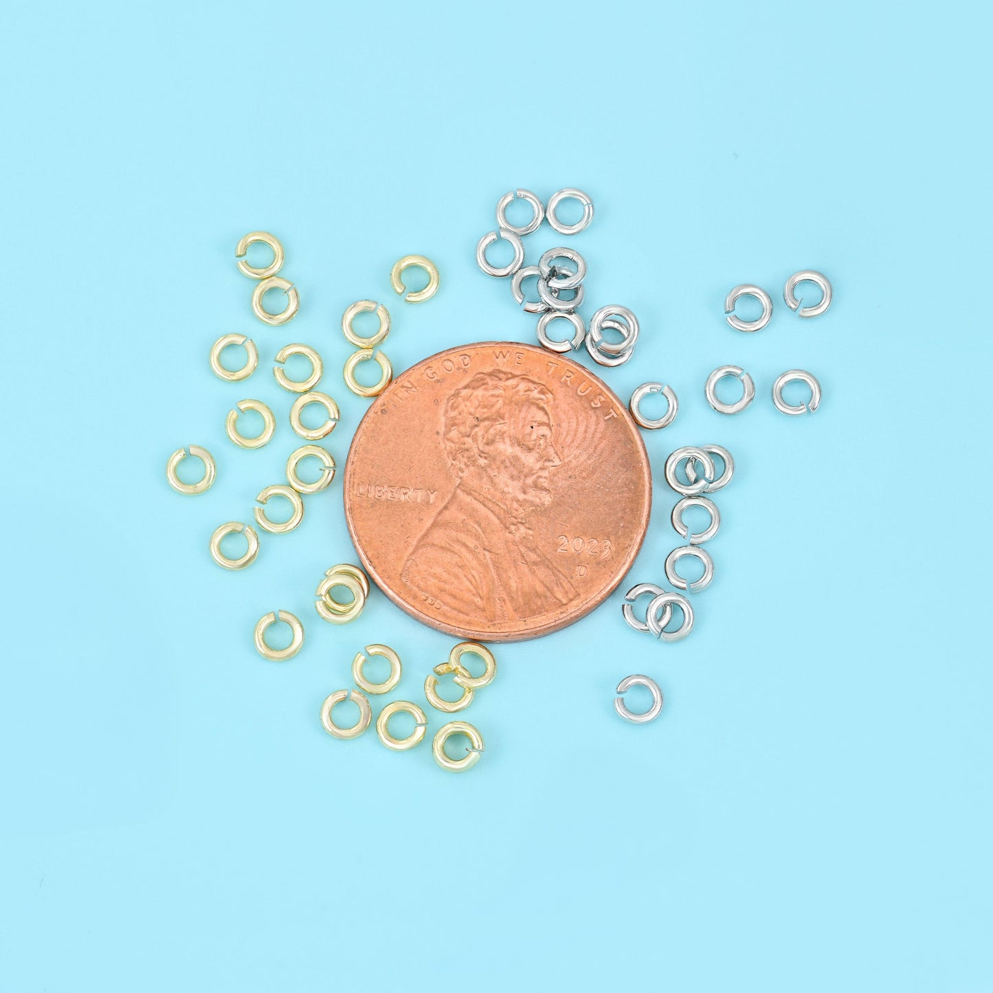 Gold filled jump rings, round, 3mm to 8mm