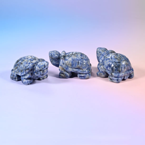 Turtle Crystal Figurine, hand-carved gemstone turtle polished to a high shine