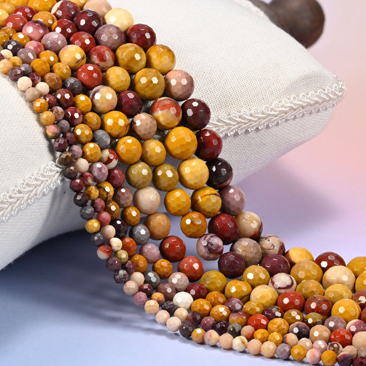 Mookaite Faceted Round Beads