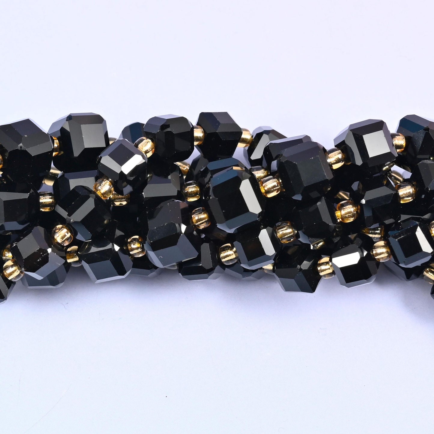 Black Onyx Faceted Cube Beads 6mm 8mm, 6mm approximately 43 beads / 8mm approximately 38 beads