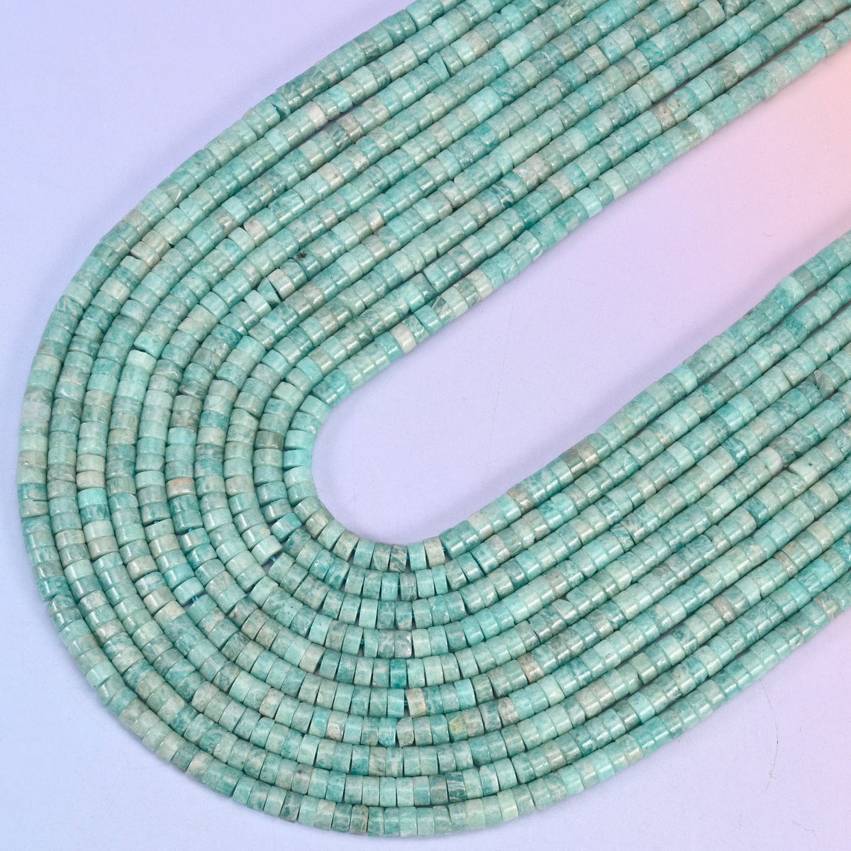 Blue Amazonite Smooth Heishi Disc Beads 2x4mm, 15.5 inch strand