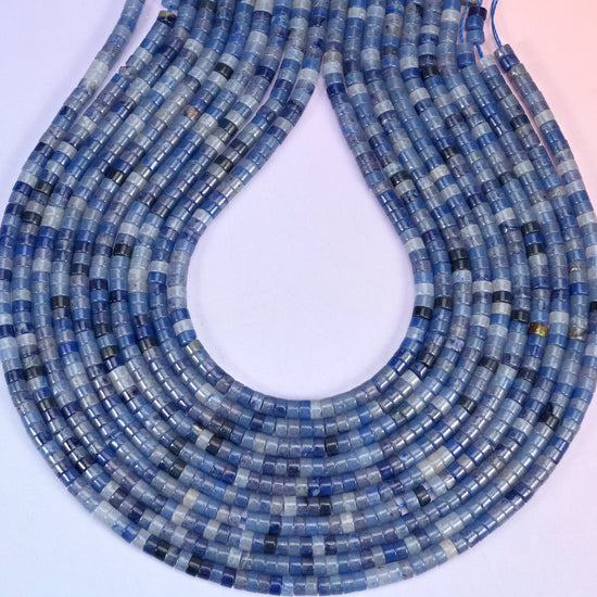 Blue Aventurine Smooth Heishi Disc Beads, hole 1.0mm
