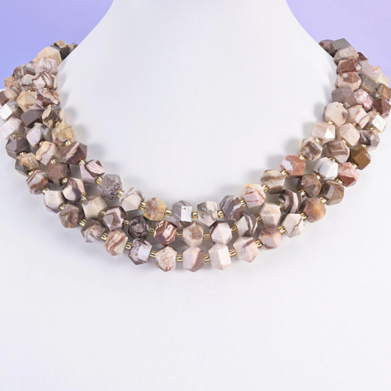 Australia Zebra Jasper beads, faceted diamond rhombus, 10mm