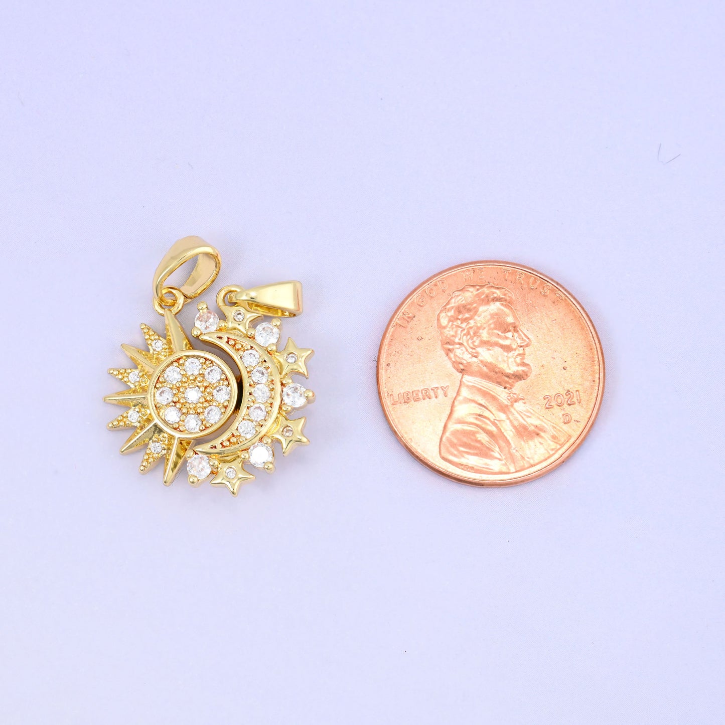 Sun Moon Friendship Pendants in gold or gold and silver