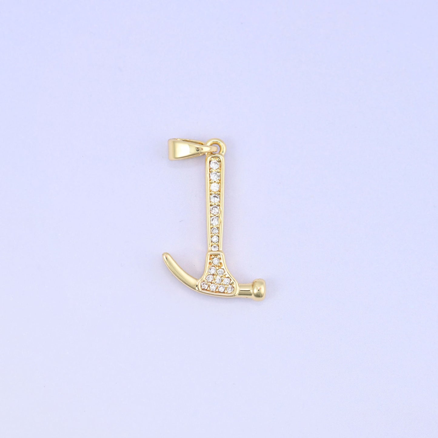 18K Gold Plated Brass Hammer Charm Pendant