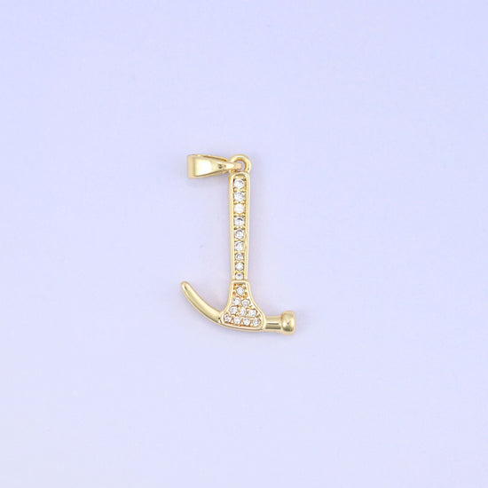 18K Gold Plated Brass Hammer Charm Pendant