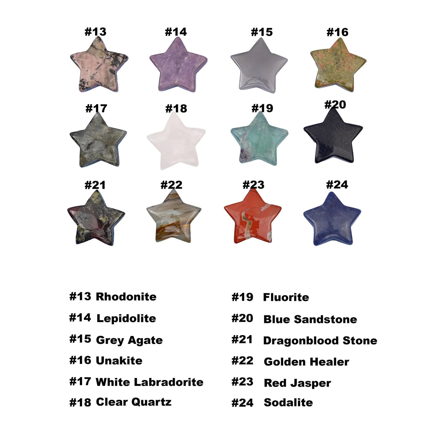 30mm Gemstone Crystal Star, a multi-stone accent piece for gifting, decor or pendant making.