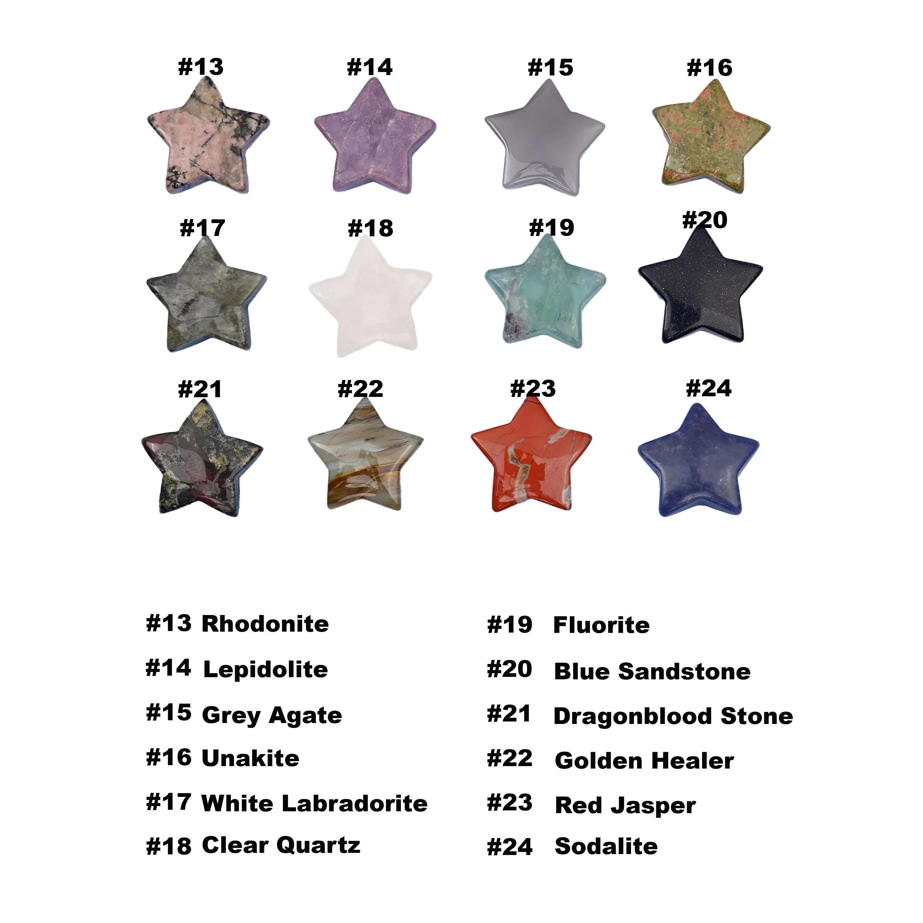 30mm Gemstone Crystal Star, a multi-stone accent piece for gifting, decor or pendant making.