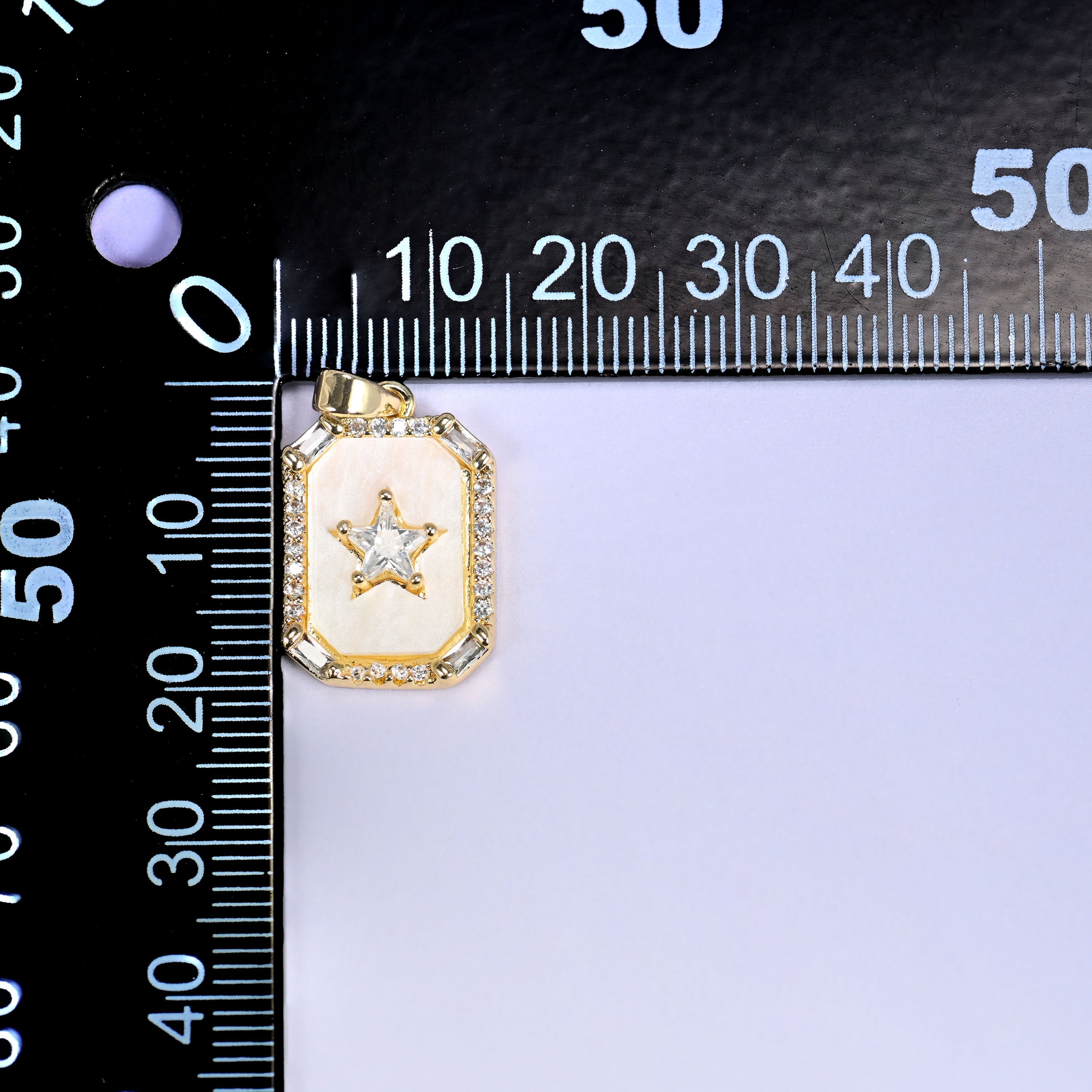 Rectangle Star Zircon Charms: 18K Gold Filled Pendants, Jewelry Making Supply