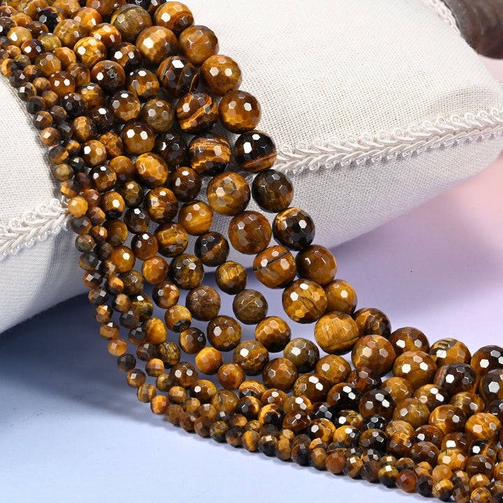 Tiger Eye Faceted Round Beads