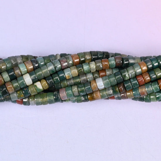 Indian Agate Smooth Heishi Disc Beads: Jewelry Making Supply, 15.5 Inch Strand