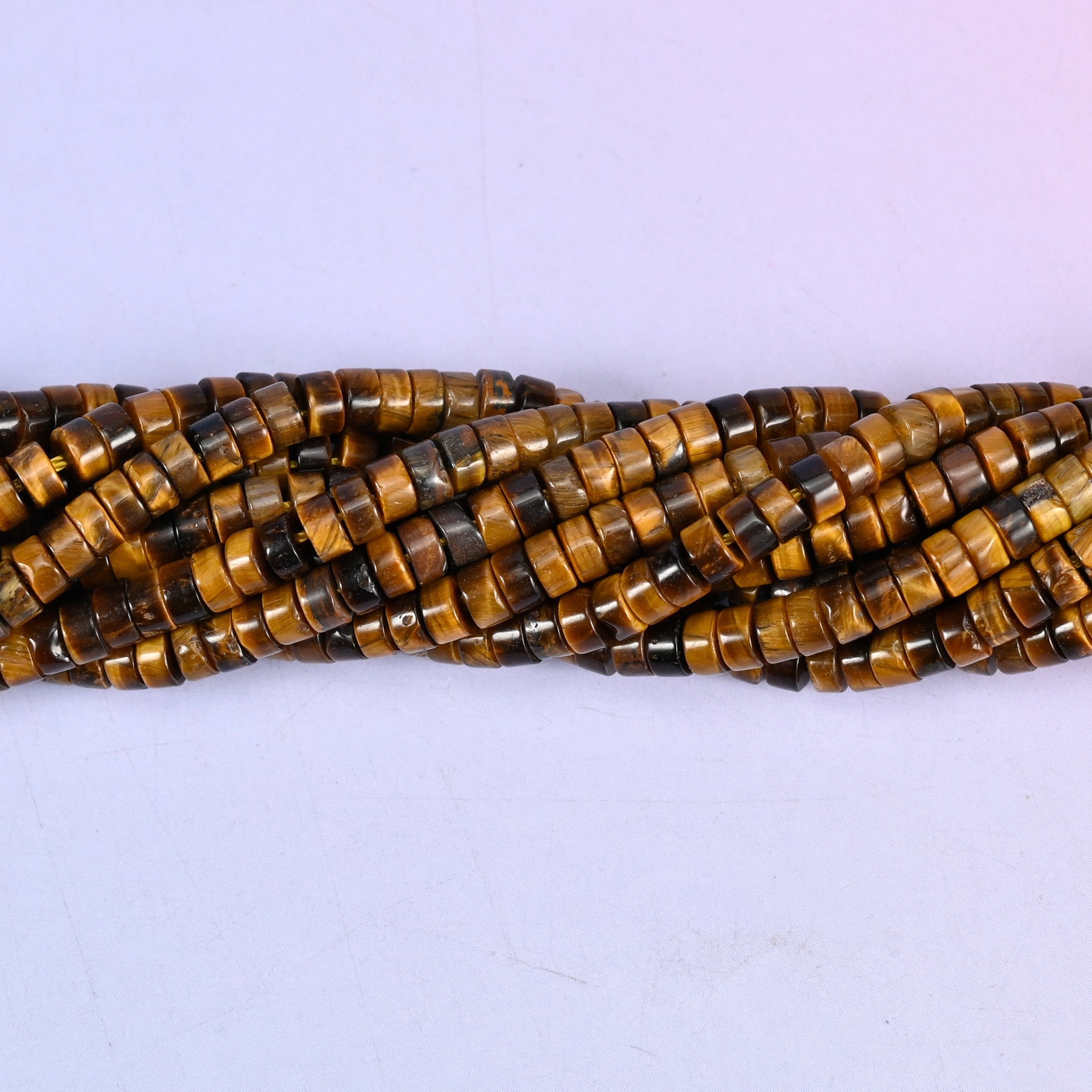 Tiger Eye Smooth Heishi Disc Beads for jewelry making