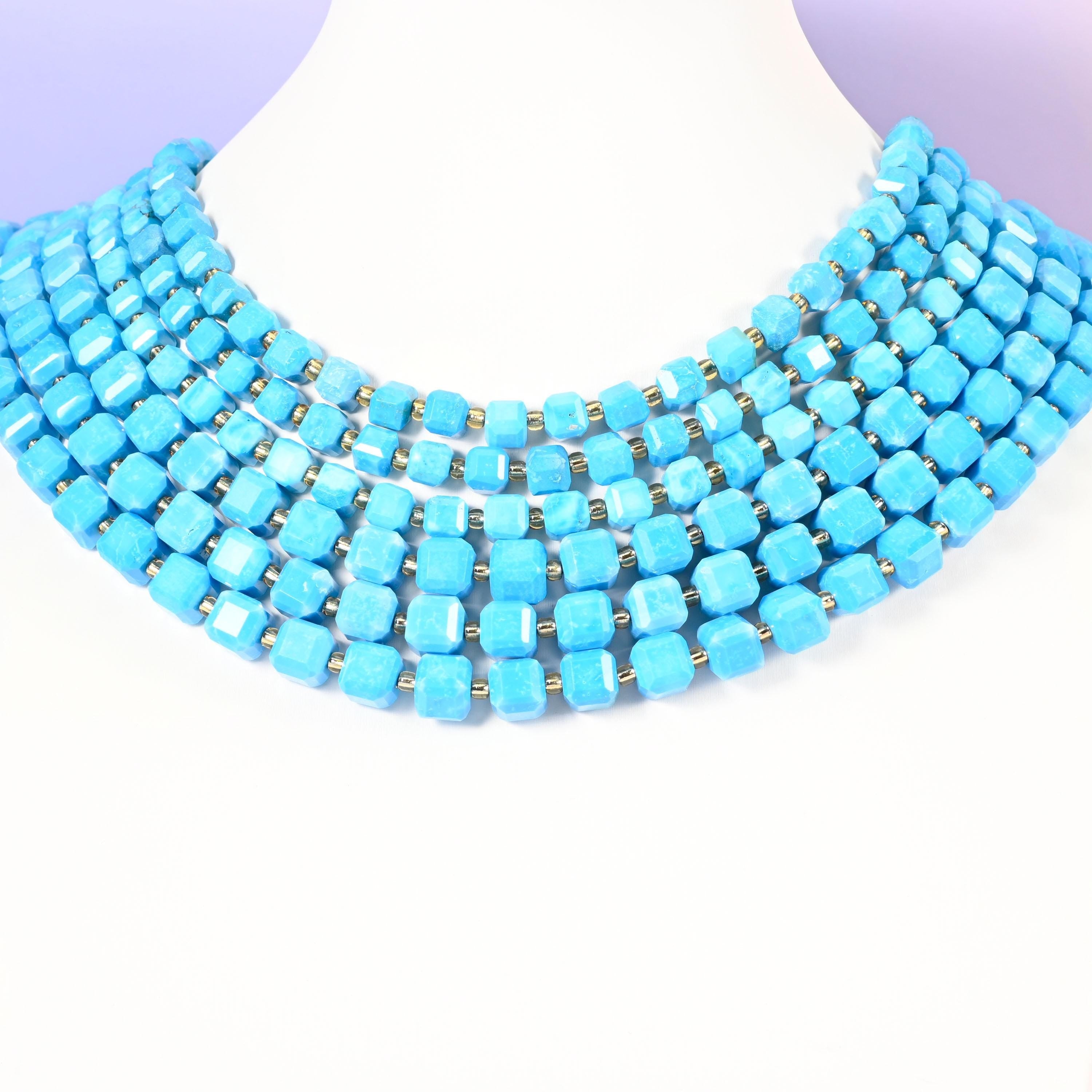 Dyed Blue Howlite beads, faceted cube, 6mm and 8mm
