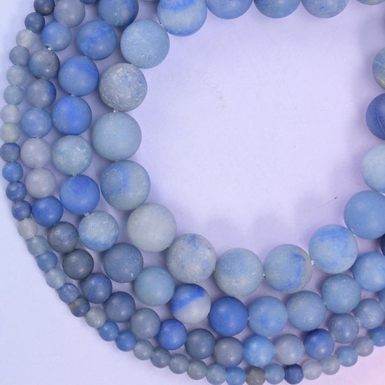 Blue Aventurine Matte Frosted Round Beads 4mm 6mm 8mm 10mm, 4mm approximately 88 beads / 6mm approximately 56 beads / 8mm approximately 45 beads / 10mm approximately 37 beads