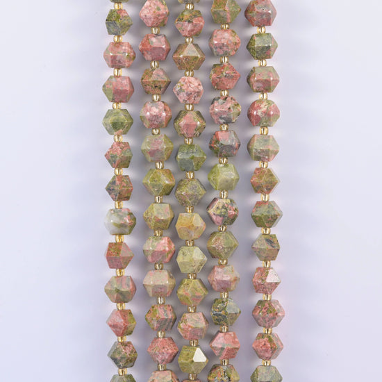 Faceted 8 Sides Diamond Rhombus Gemstone Beads Size 10mm Jewelry Making 15.5 Inch Strand.