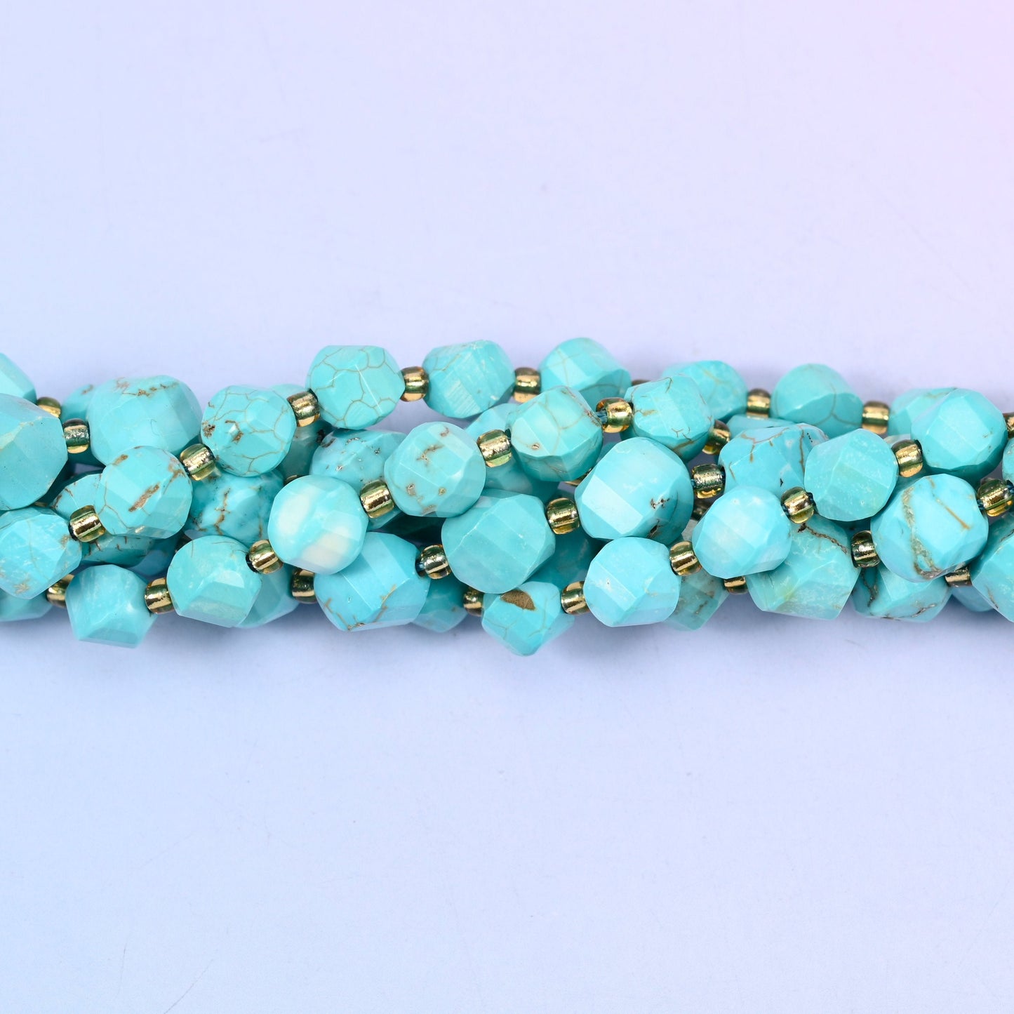 Dyed Light Blue Howlite beads, sold per 15 inch strand