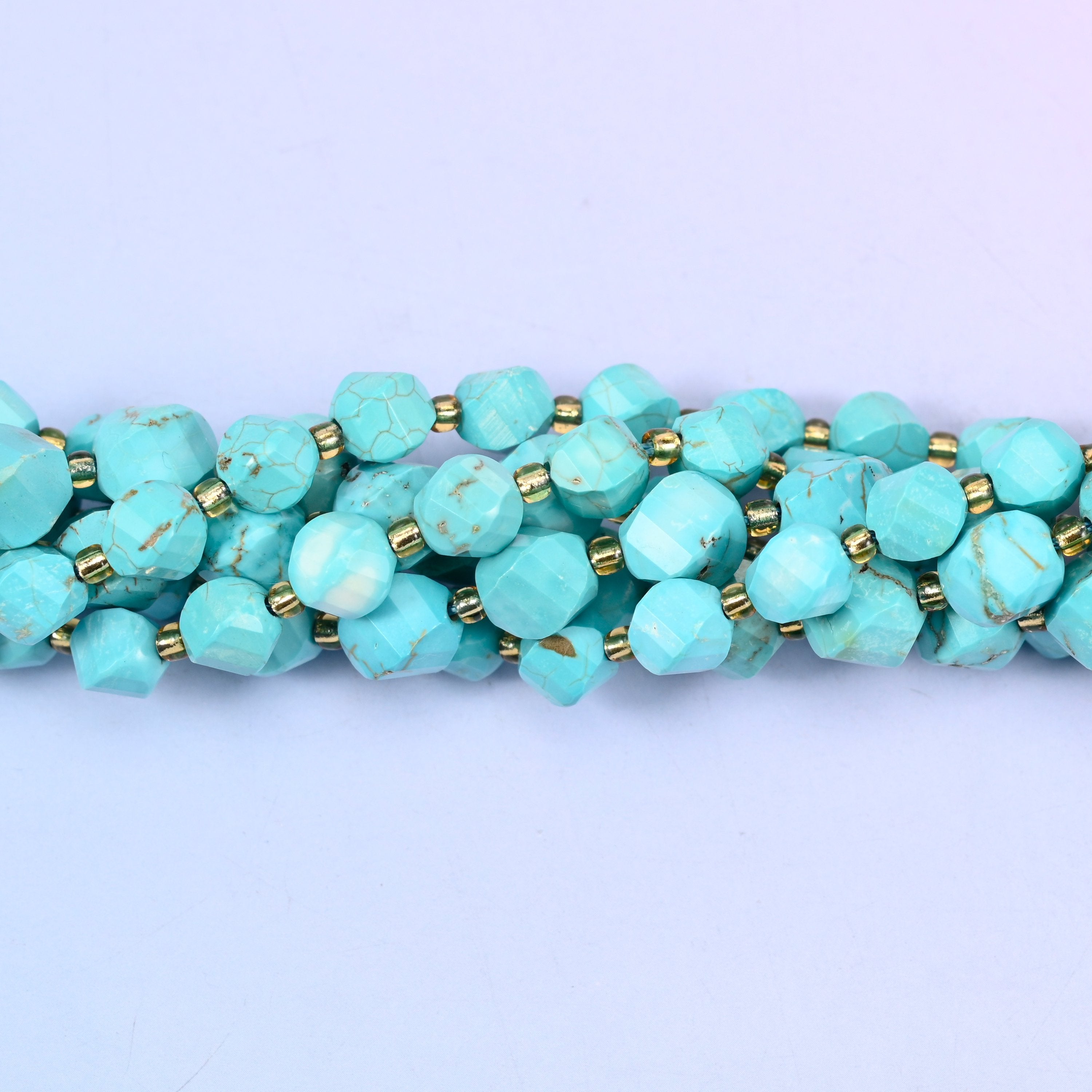 Dyed Light Blue Howlite beads, sold per 15 inch strand