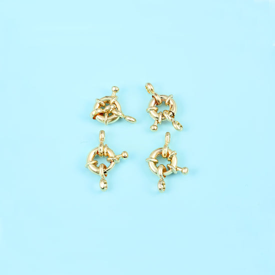 Round spring lock clasp with 18K gold filled finish