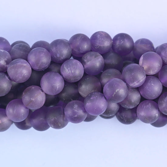 Amethyst Matte Frosted Round Beads 4mm 6mm 8mm 10mm, hole 0.5mm (4mm bead), 1.0mm (6mm bead), 1.2mm (8mm and 10mm beads), +/- 0.2mm, centre drilled