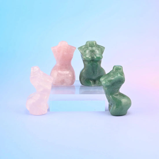 Carved natural gemstone goddess figurine, sold per piece in the stone you select