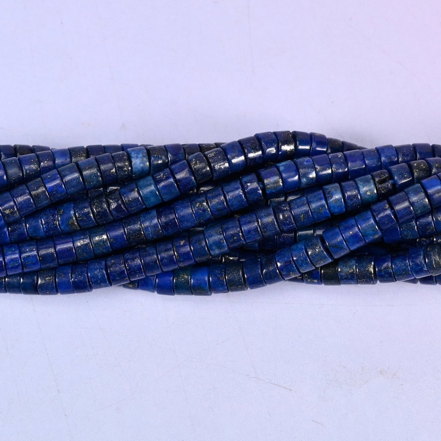 Dark Blue Lapis Smooth Heishi Disc Beads: Jewelry Making Supply, 15.5 Inch Strand