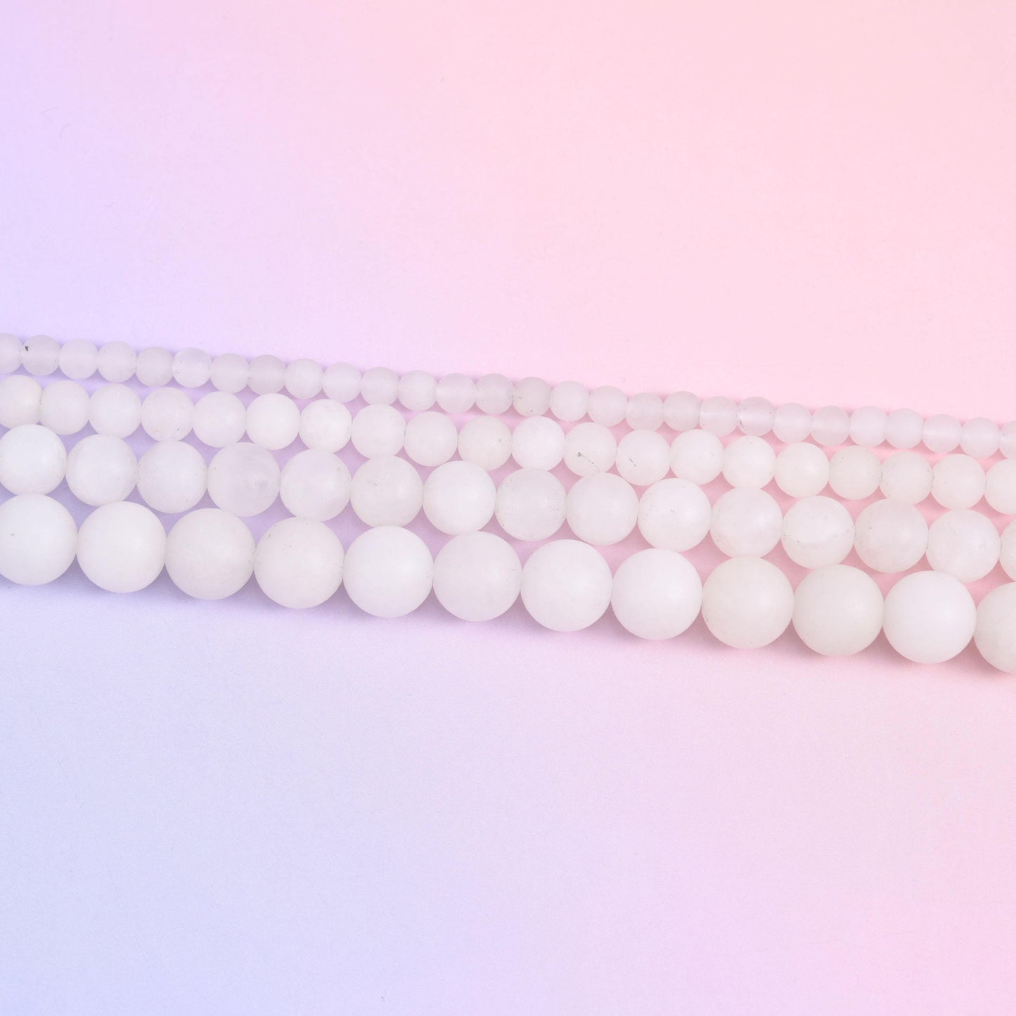White Jade Matte Round Beads 4mm 6mm 8mm 10mm Jewelry Making 15 Inch Strand