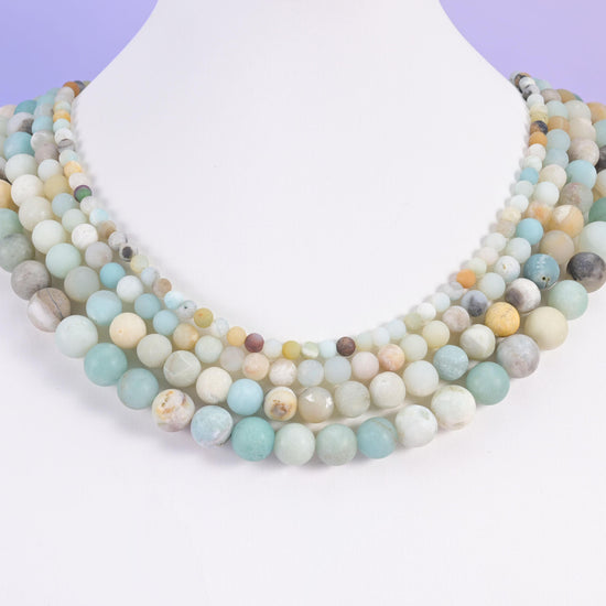 Amazonite beads, round, matte finish, 4mm 6mm 8mm 10mm