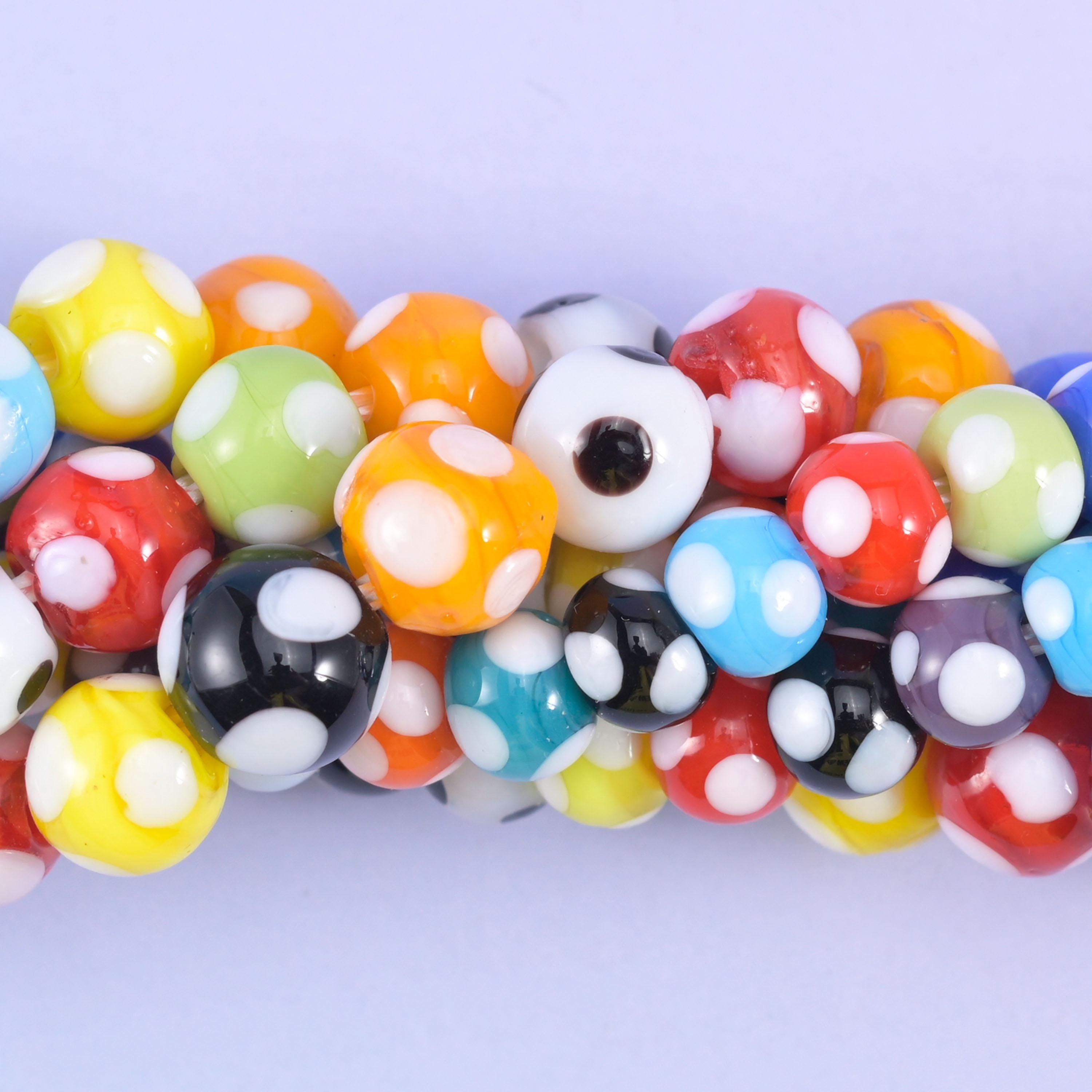 Round cut glass beads with a wide 1.5mm hole