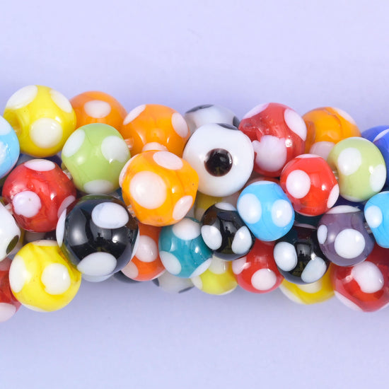 Round cut glass beads with a wide 1.5mm hole
