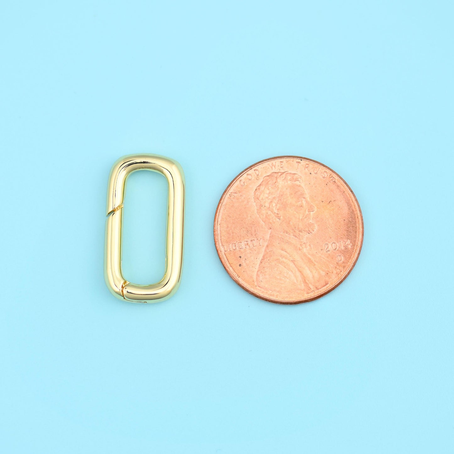 18K Gold Filled Rectangle Carabiner Clasp 18.92x9.88mm, 1 Piece
