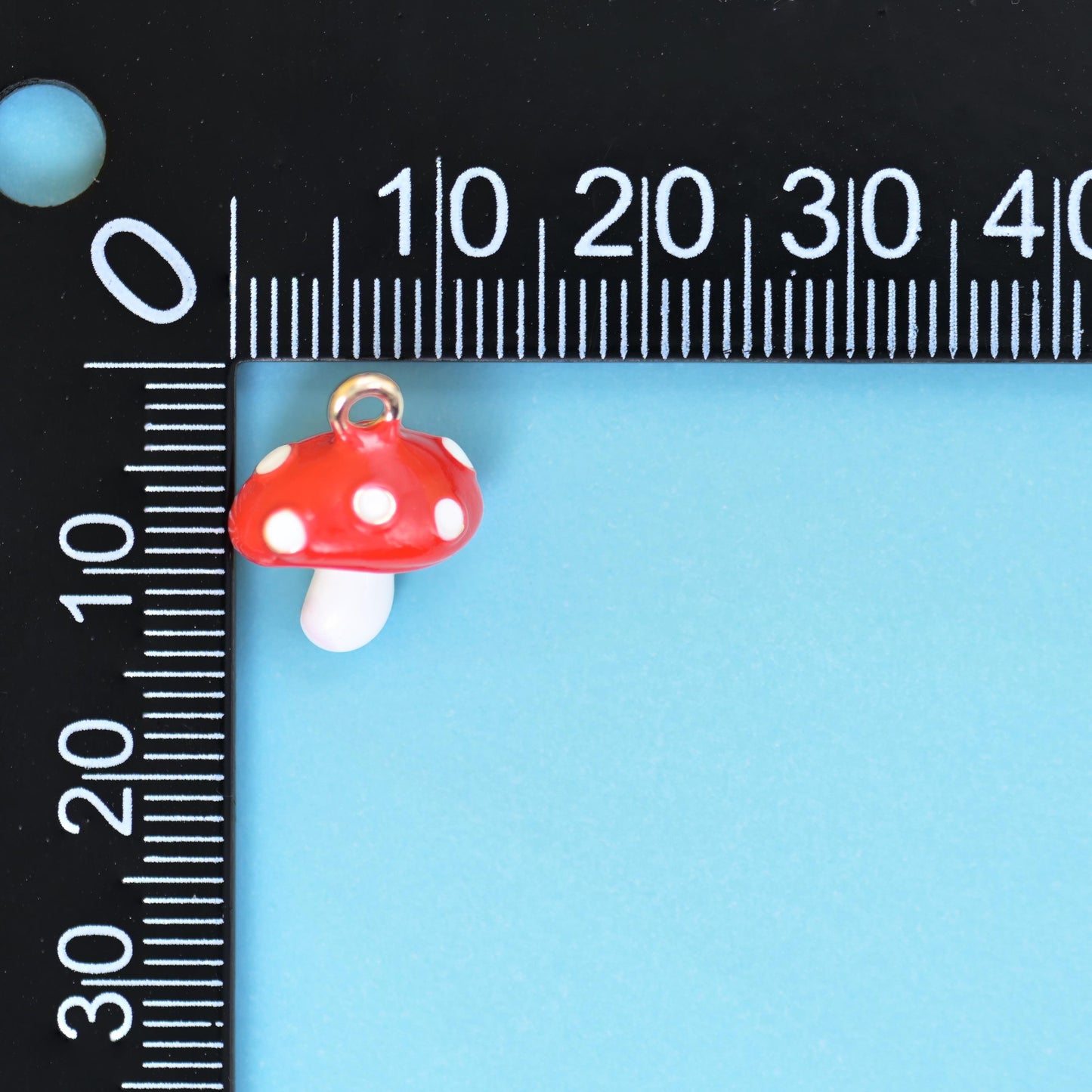 Enamel Big Cap Mushroom Charm 14x12mm, sold per piece, 1 charm