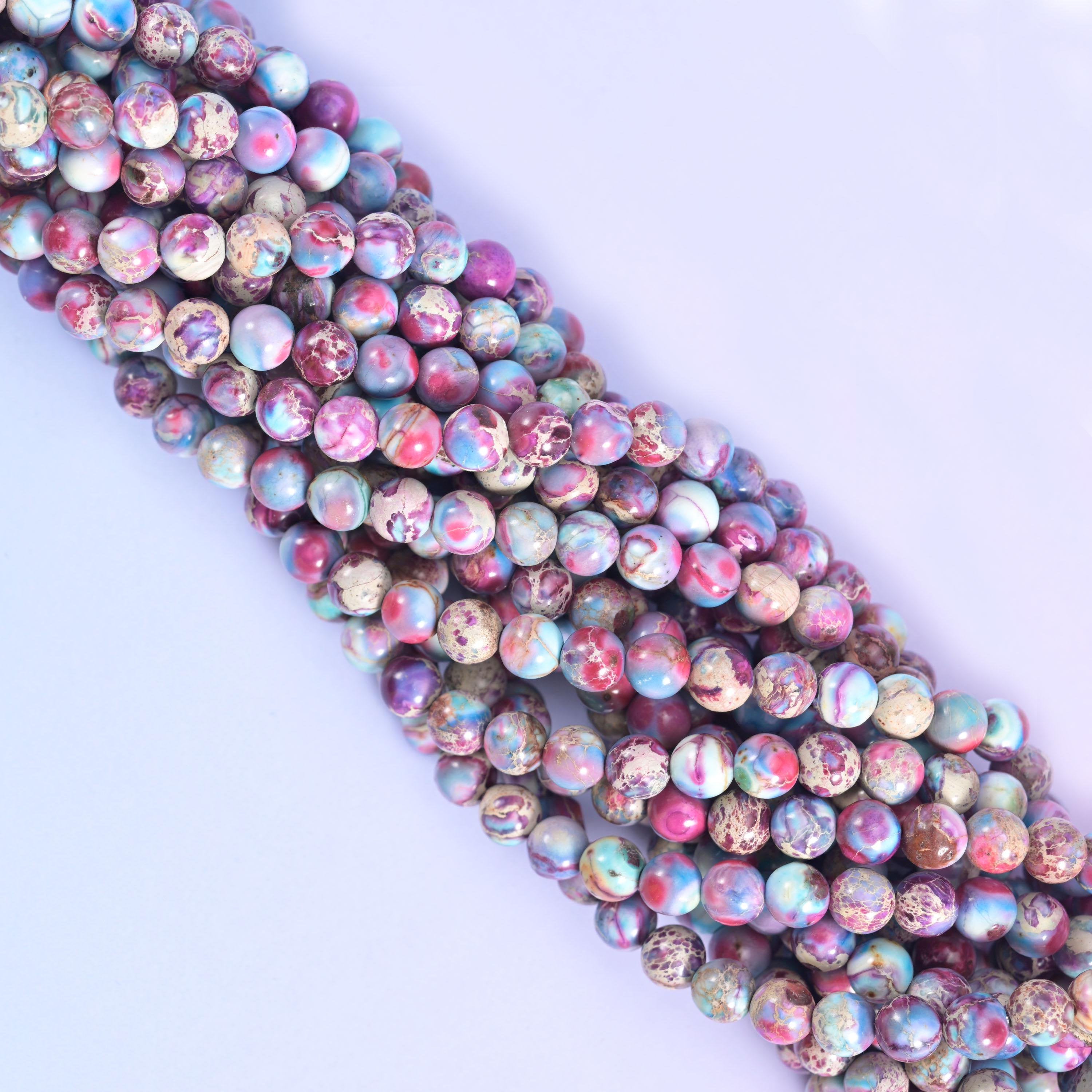 Smooth round cut sea sediment jasper beads