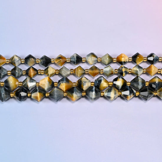Dream Tiger Eye Bicone Beads 8mm 10mm Jewelry Making 15 Inch Strand