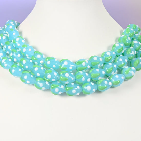Glass beads, strawberry, Approximately 15.5x12mm