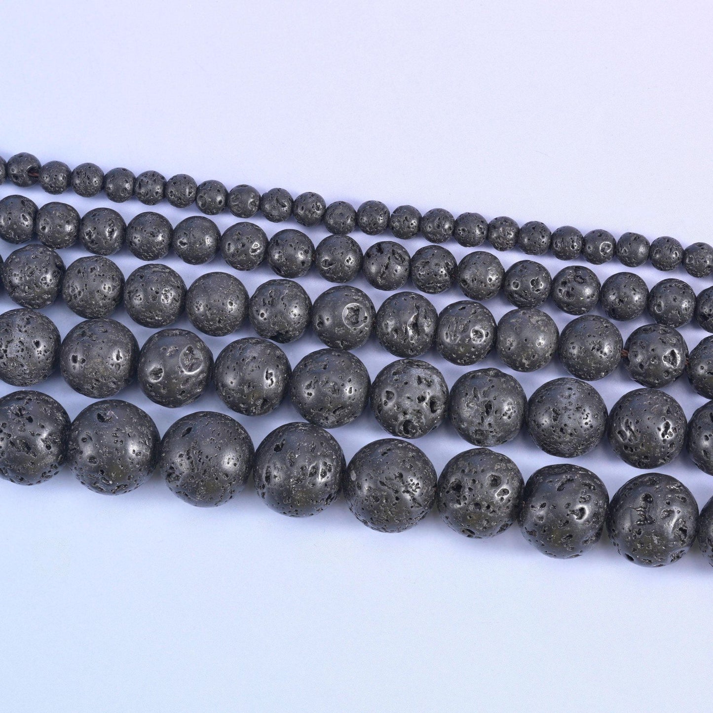 Lava Rock Beads for Jewelry Making – Smooth Round Strands