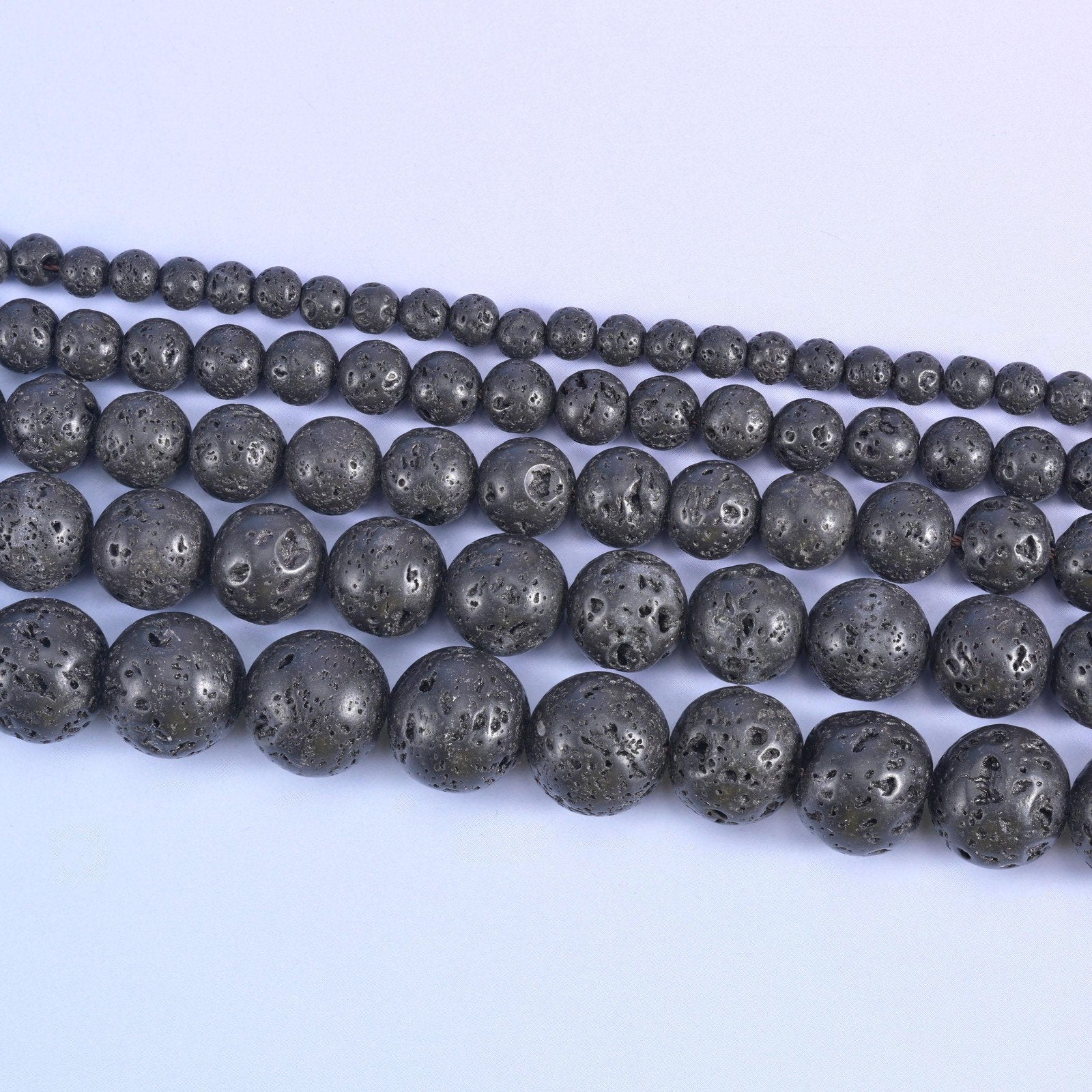 Lava Rock Beads for Jewelry Making – Smooth Round Strands