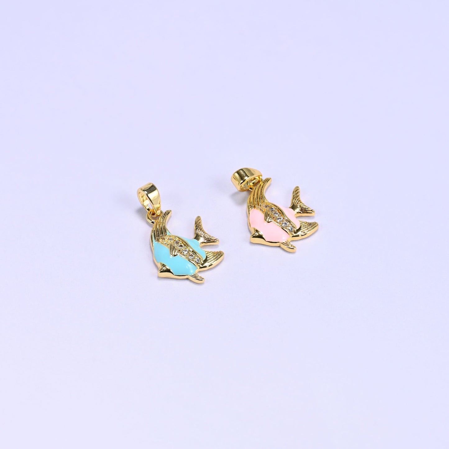 Enamel Tropical Fish Zircon Charms, sold individually