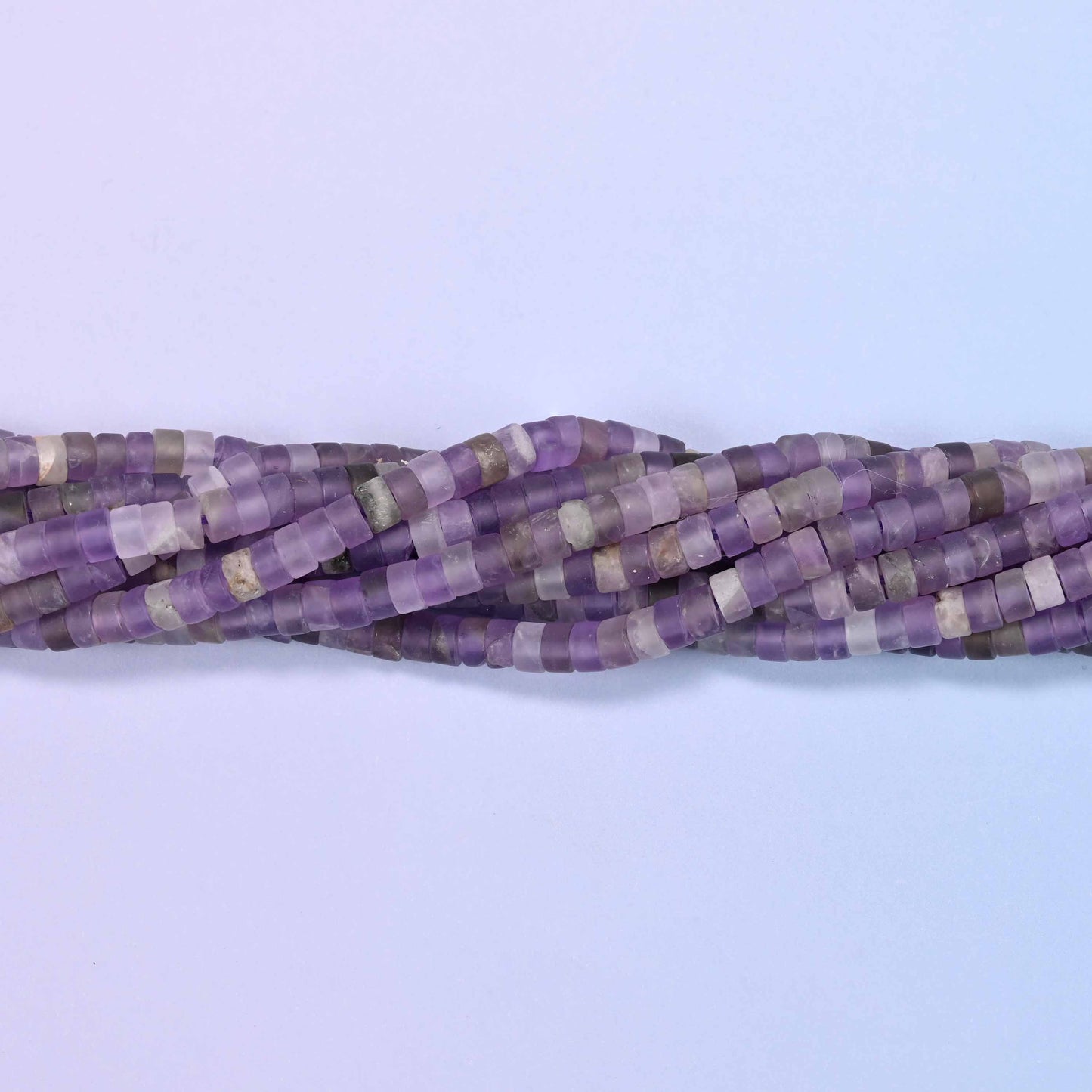 Matte Amethyst Heishi Disc Beads: Jewelry Making Supply, 15 Inch Strand