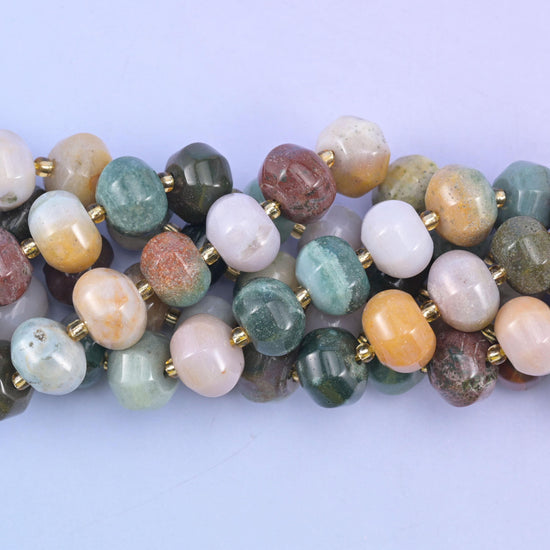 Smooth pumpkin cut Indian agate beads