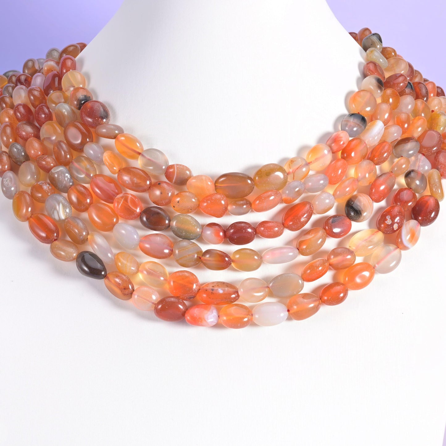 Botswana agate beads, pebble nugget shape, 8-12mm