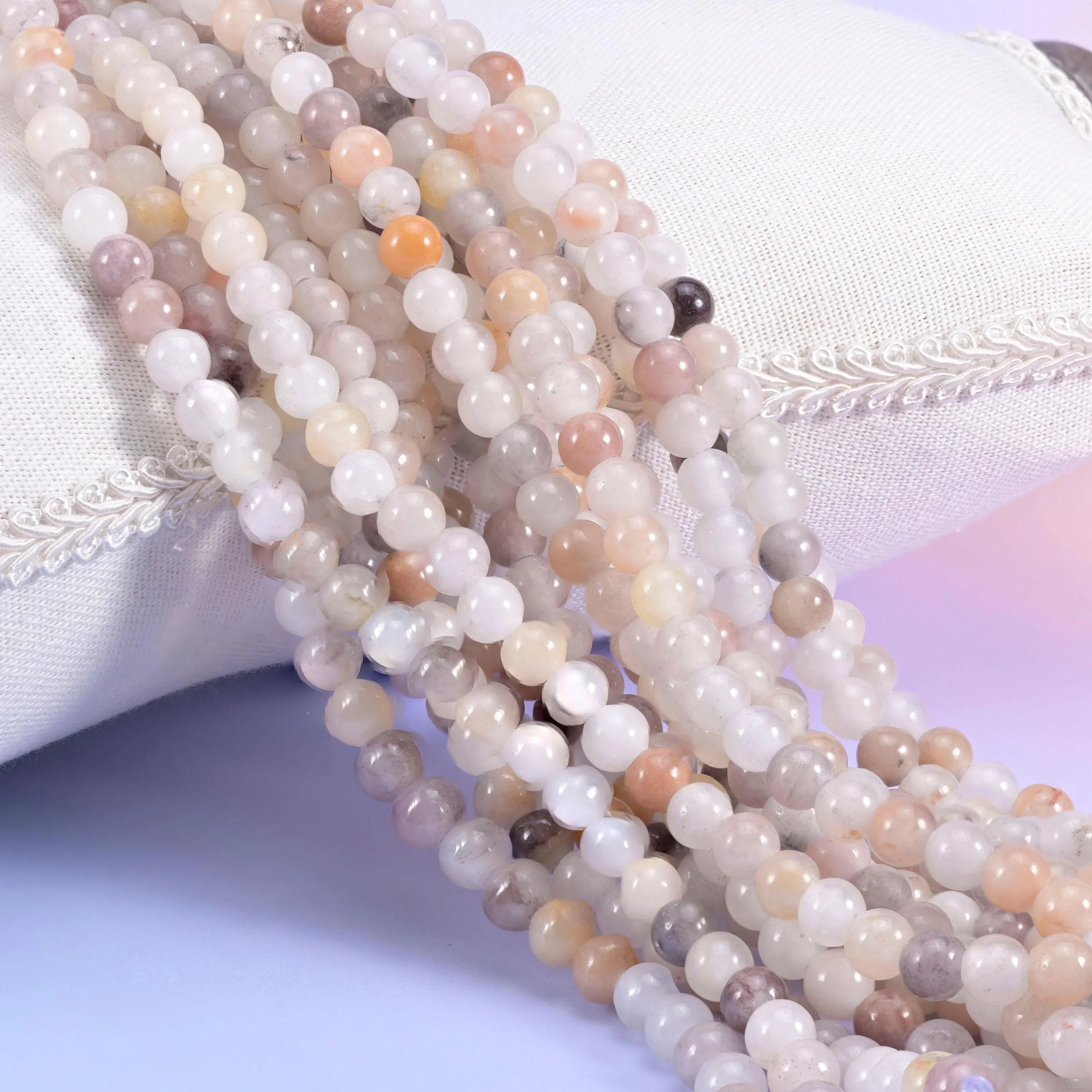Lavender Quartz Large Hole Round Beads 6mm 8mm 10mm