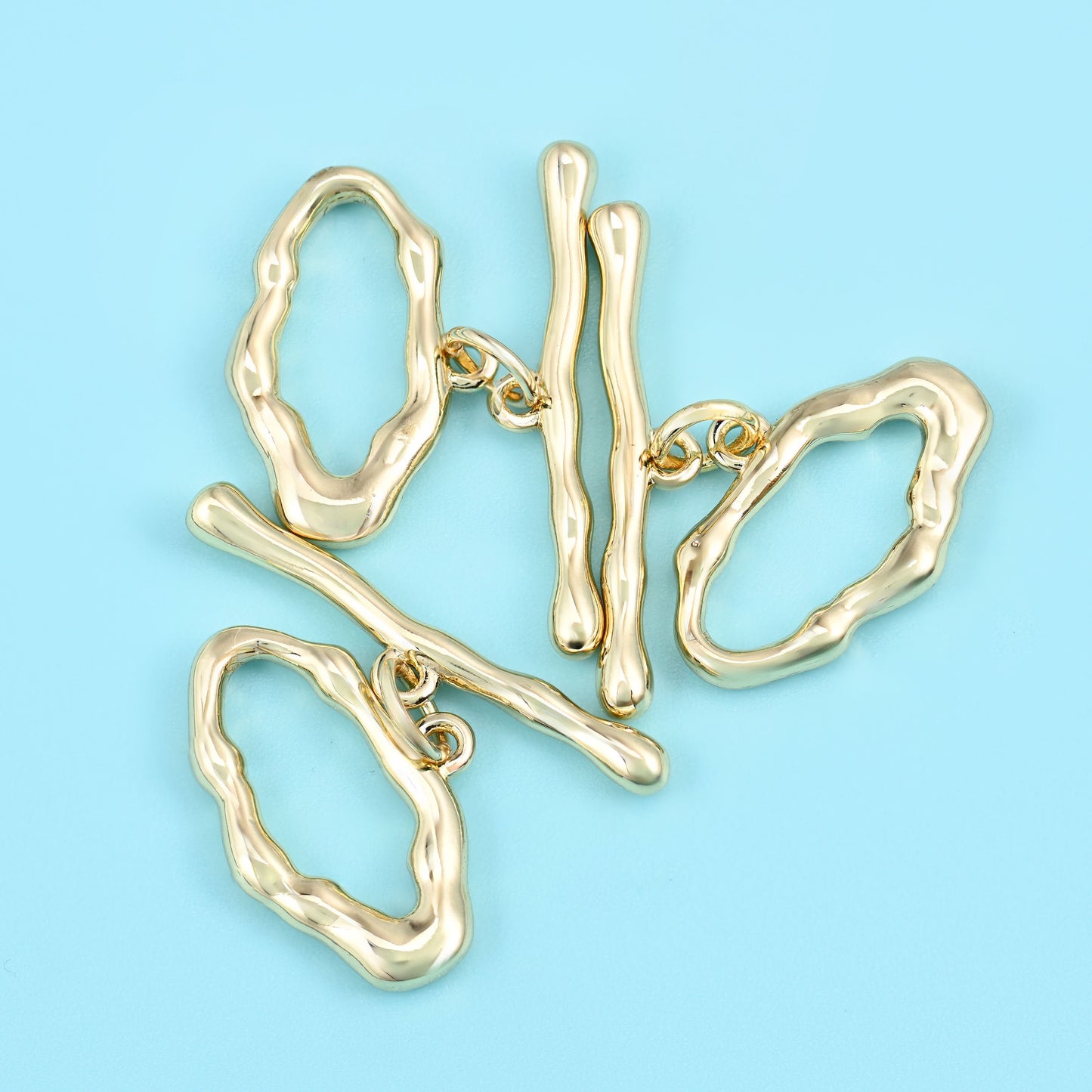 18K gold filled freeform toggle clasp, lead free and nickel free