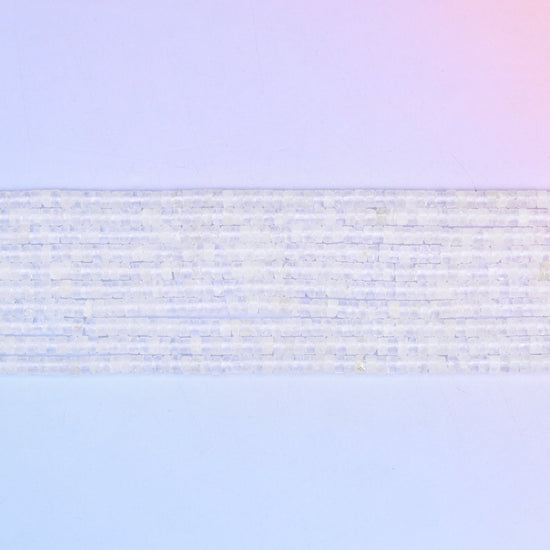 Clear Quartz Smooth Heishi Disc Beads 2x4mm in translucent white to crystal clear